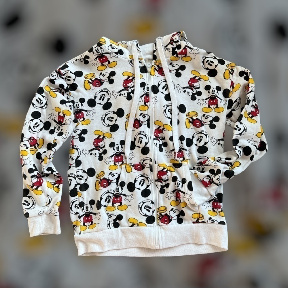 Disney zip up hoodie 60% cotton 40% polyester Mickey Mouse print sz S